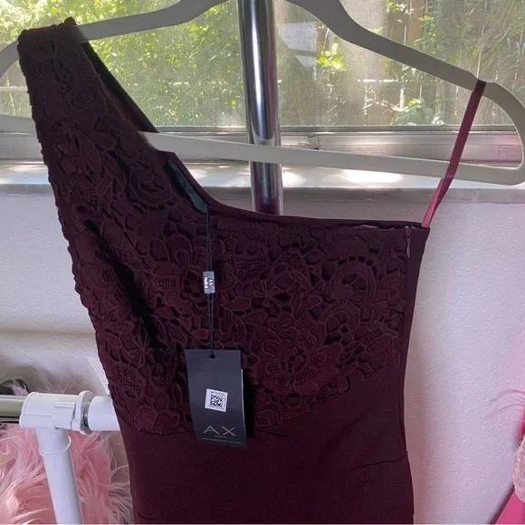 blue dress for baby girl Chocolate Lace Racer Neck Slip Mini Dress – AX Paris main image 1
